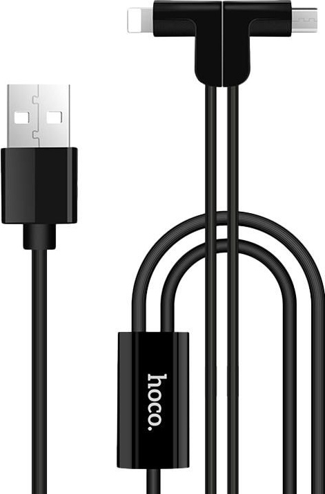 Кабель 2 в 1 Hoco X12 X12LIGHTNINGMICROBLACK USB - Apple Lighting - Micro USB 1,2 м
Кабель 2 в 1 Hoco X12 X12LIGHTNINGMICROBLACK USB - Apple Lighting - Micro USB 1,2 м