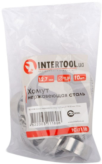 Хомут Intertool TC-1118 червячный 18-32 мм Нержавеющая сталь (W2) 10 шт
Хомут Intertool TC-1118 червячный 18-32 мм Нержавеющая сталь (W2) 10 шт