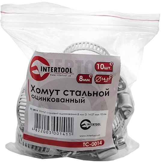 Хомут Intertool TC-0014 червячный 14-27 мм Нержавеющая сталь (W1) оцинкованная 10 шт
Хомут Intertool TC-0014 червячный 14-27 мм Нержавеющая сталь (W1) оцинкованная 10 шт