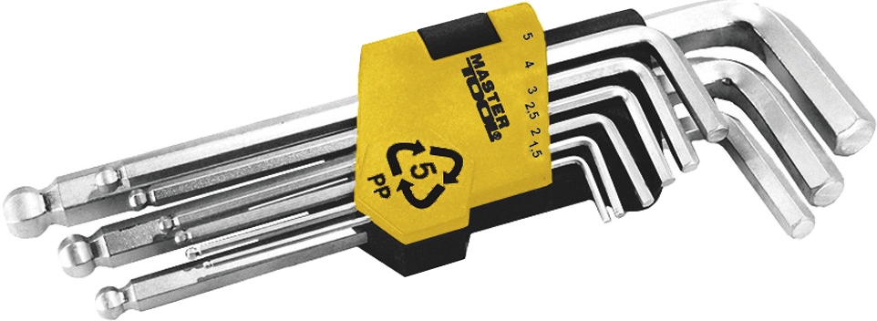 Набор ключей шестигранных MasterTool 750957 1,5-10 мм с шарообразным наконечником 9 шт
Набор ключей шестигранных MasterTool 750957 1,5-10 мм с шарообразным наконечником 9 шт