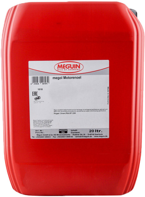 Моторное масло Meguin Ultra Performance Longlife 5W-40 синтетическое 4359
Моторное масло Meguin Ultra Performance Longlife 5W-40 синтетическое 4359