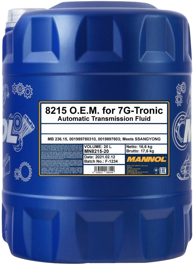 Трансмиссионное масло Mannol O.E.M. For Mercedes-Benz синтетическое MN8215-20
Трансмиссионное масло Mannol O.E.M. For Mercedes-Benz синтетическое MN8215-20