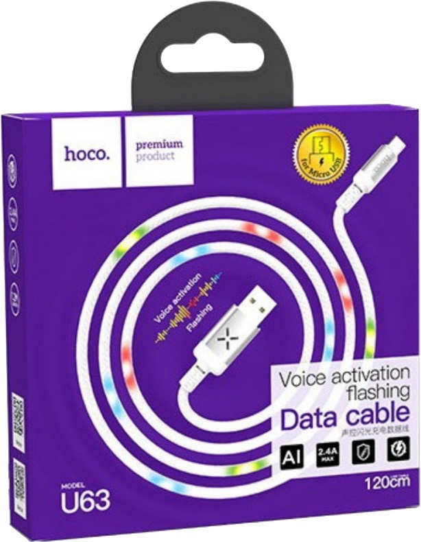 Кабель Hoco U63MICROWHITE USB - Micro USB 1,2 м
Кабель Hoco U63MICROWHITE USB - Micro USB 1,2 м