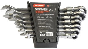 Набор ключей комбинированных трещоточных Patron P-51072F 8-19 мм с шарниром 7 шт
Набор ключей комбинированных трещоточных Patron P-51072F 8-19 мм с шарниром 7 шт