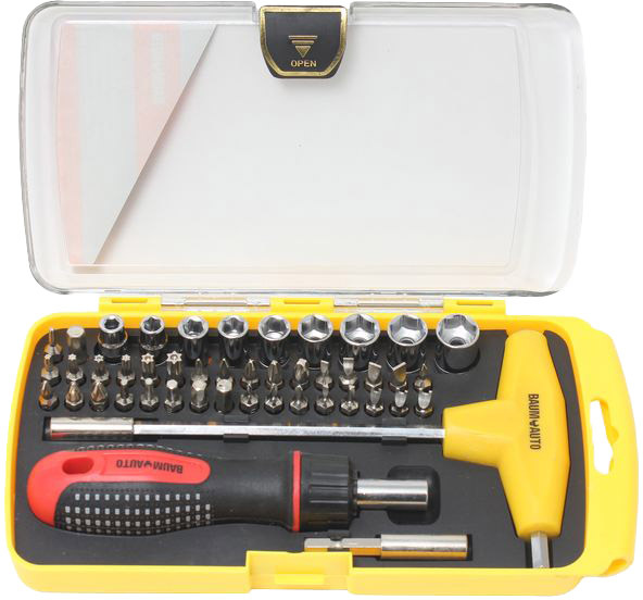 Набор отверток с набором бит BaumAuto BM-30314152 
Набор отверток с набором бит BaumAuto BM-30314152