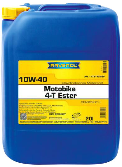 Моторное масло 4T Ravenol Motobike Ester 10W-40 полусинтетическое 1172112020
Моторное масло 4T Ravenol Motobike Ester 10W-40 полусинтетическое 1172112020