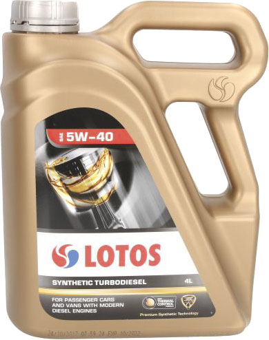 Моторное масло LOTOS Synthetic Turbodiesel 5W-40 синтетическое LOTOSTURBOD5W404L
Моторное масло LOTOS Synthetic Turbodiesel 5W-40 синтетическое LOTOSTURBOD5W404L