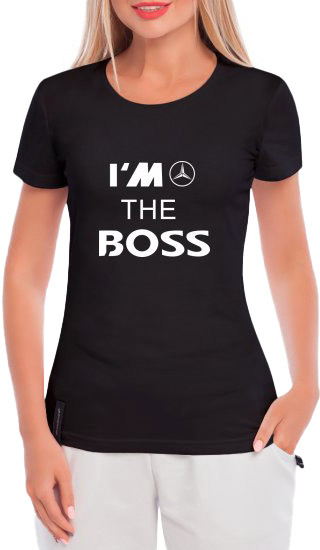 Футболка женская Globuspioner классическая Mercedes I´m the Boss черная принт спереди 746232725
Футболка женская Globuspioner классическая Mercedes I´m the Boss черная принт спереди 746232725