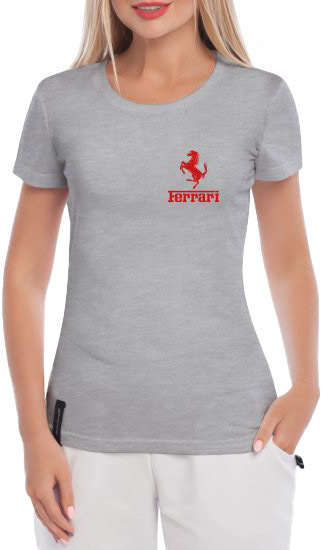 Футболка женская Globuspioner классическая Ferrari Red Logo серый спереди 6655327285
Футболка женская Globuspioner классическая Ferrari Red Logo серый спереди 6655327285