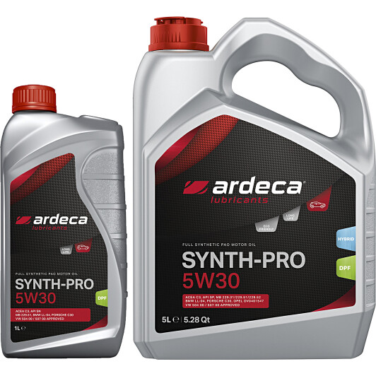 Моторна олива Ardeca Synth-Pro 5W-30 на Toyota Auris