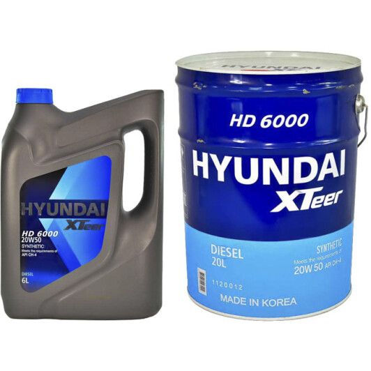 Моторное масло Hyundai XTeer HD 6000 20W-50 на Kia Opirus