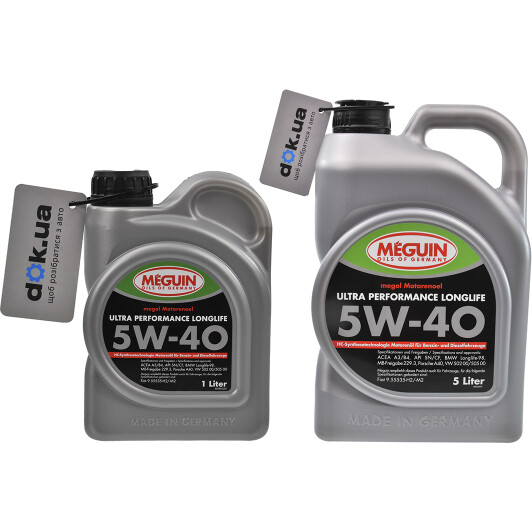 Моторное масло Meguin Ultra Performance Longlife 5W-40 на Skoda Favorit