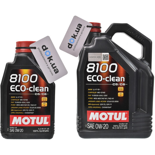 Моторна олива Motul 8100 Eco-Clean 0W-20 на Honda Civic