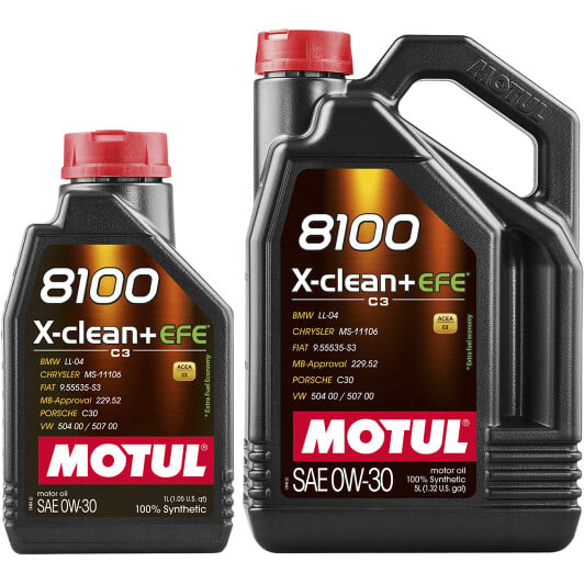 Моторное масло Motul 8100 X-Clean+EFE 0W-30 на Citroen DS5
