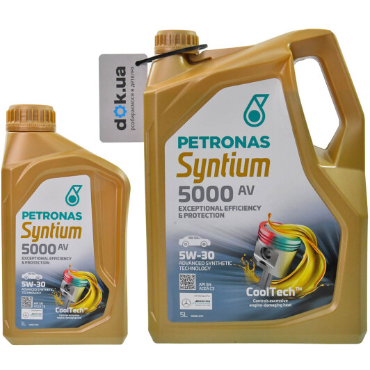 Petronas Syntium 5000 AV 5W-30 (1 л, 4 л, 5 л) моторное масло