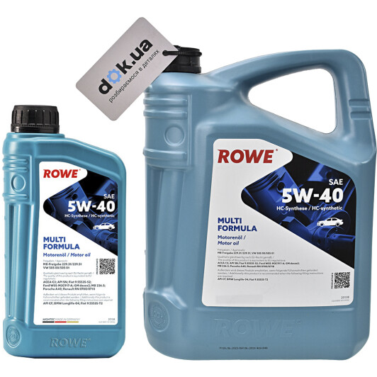 Моторное масло Rowe Multi Formula 5W-40 на Seat Arosa