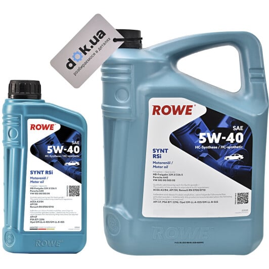 Моторное масло Rowe Synt RSi 5W-40 на Volkswagen Vento