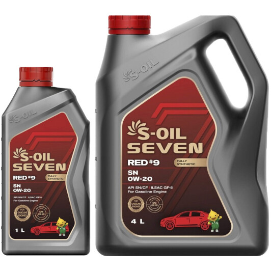 Моторна олива S-Oil Seven Red #9 SN 0W-20 на Toyota Liteace