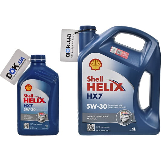 Моторное масло Shell Helix HX7 5W-30 на Jaguar XF
