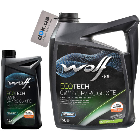 Моторное масло Wolf Ecotech SP/RC G6 XFE 0W-16 на Dacia Duster