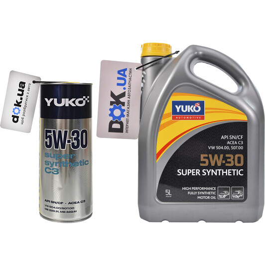 Yuko Super Synthetic C3 5W-30 (1 л, 4 л, 5 л) моторное масло: купить автомасло в Украине и Киеве | dok.ua