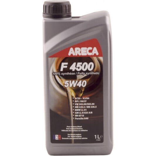 Моторное масло Areca F4500 5W-40 1 л на Volkswagen Beetle