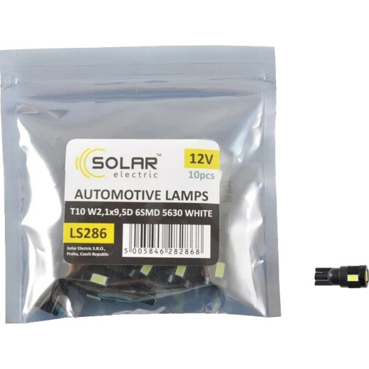 Автолампа Solar T10 W2,1x9,5d 5 W LS286P
