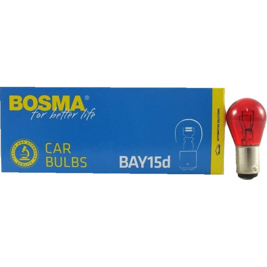 Автолампа Bosma P21/5W BAY15d 5 W 21 W красная 4148