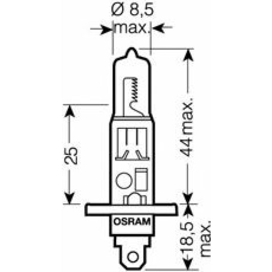 Автолампа Osram Cool Blue Intense H1 P14,5s 55 W светло-голубая 64150CBI