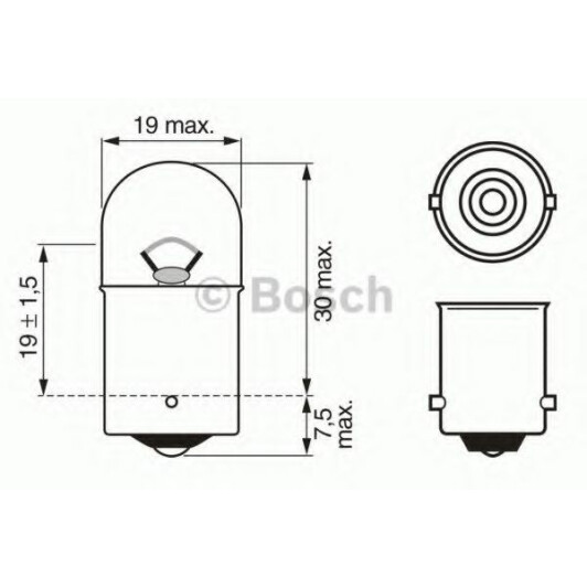 Автолампа Bosch Pure Light R5W BA15s 5 W 1987302204