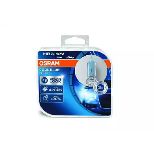 Автолампа Osram Cool Blue Intense HB3 P20d светло-голубая 9005cbihcb