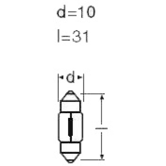 Автолампа Osram Original C10W SV8,5-8 10 W прозора 643802B