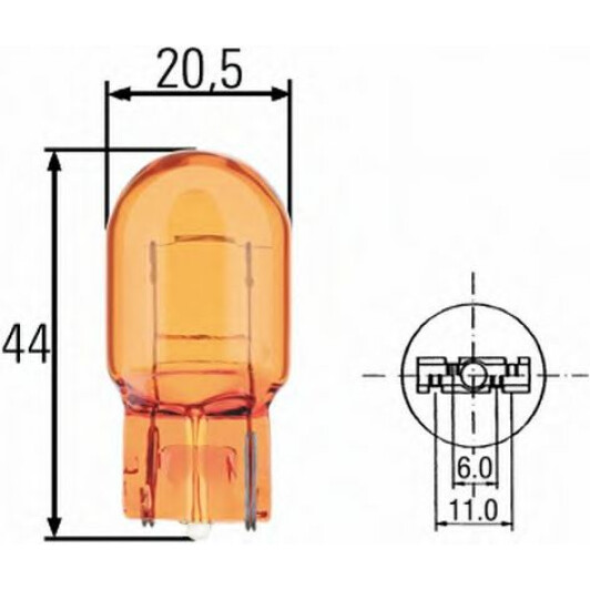 Автолампа Behr Hella Standard WY21W W3x16d 21 W желтая 8GP009021002