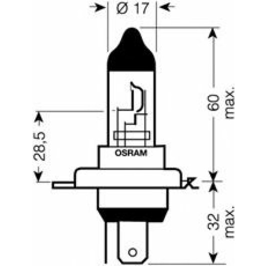 Автолампа Osram Silverstar 2.0 H4 P43t 55 W 60 W прозрачная 64193SV2