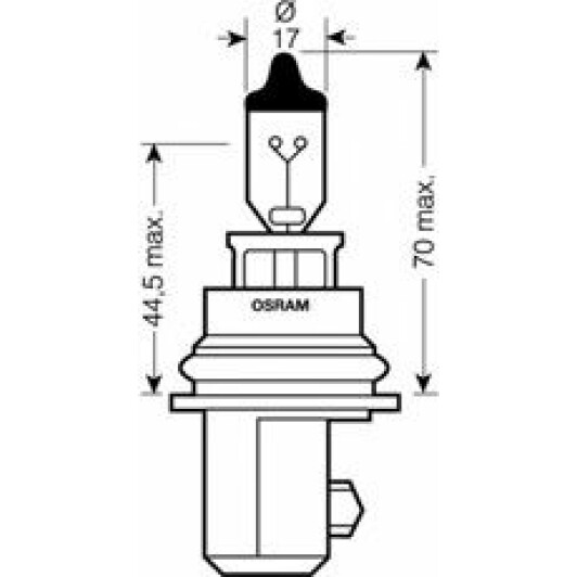 Автолампа Osram HB1 P29t 45 W 65 W прозрачная 9004