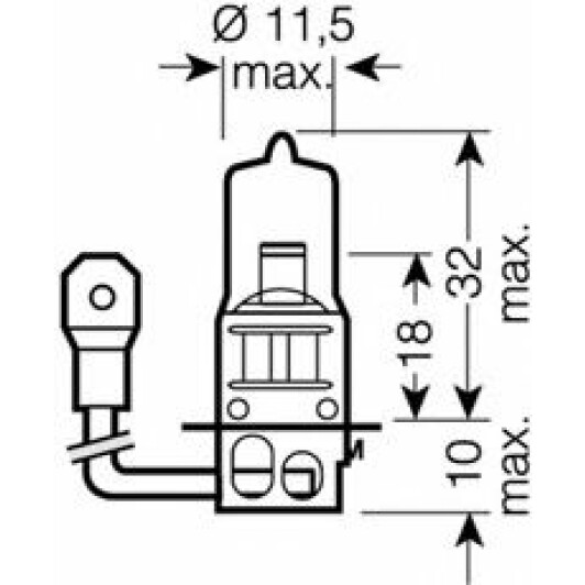 Автолампа Osram Night Breaker Unlimited H3 PK22s 55 W прозрачно-голубая 64151NBU