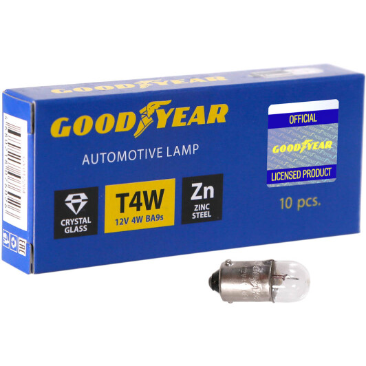 Автолампа Goodyear T4W BA9s 4 W прозрачная GY012204