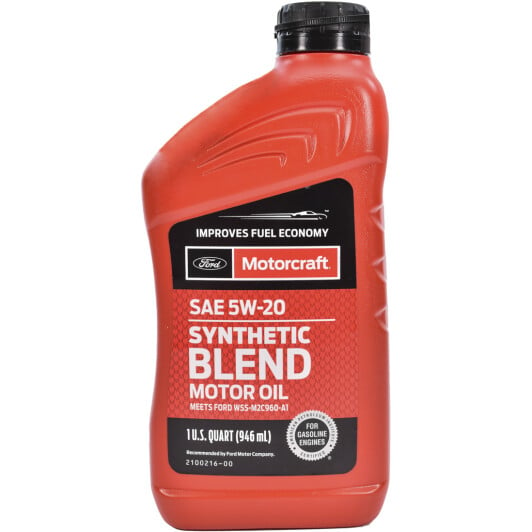 Моторна олива Ford Motorcraft Synthetic Blend Motor Oil 5W-20 0,95 л на Dodge Charger