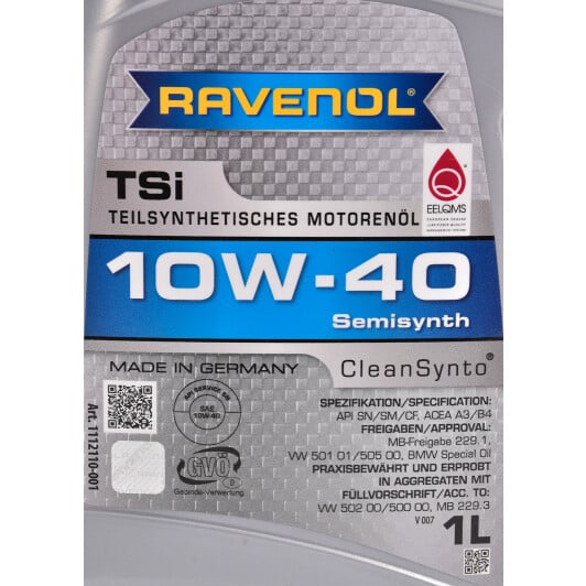 Моторное масло Ravenol TSi 10W-40 1 л на Opel Vivaro