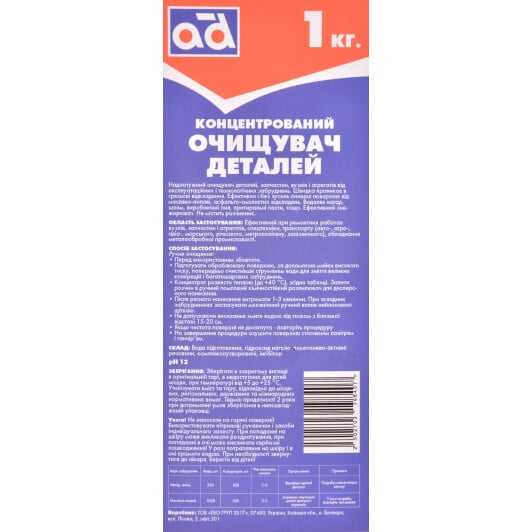 Концентрат очисника двигуна AD рідина