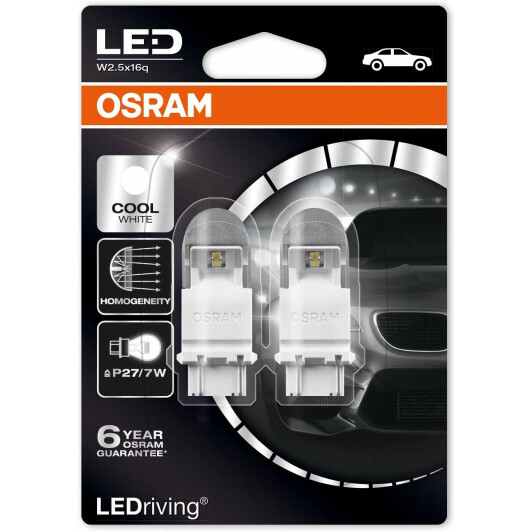 Автолампа Osram P27/7W W2,5x16q 2 W 3557cw02b