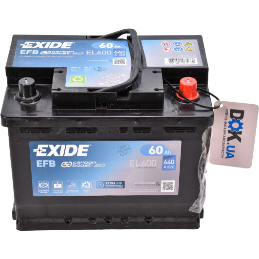 Аккумулятор Exide 6 CT-60-R Start-Stop EFB EL600