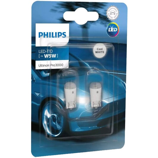 Автолампа Philips Ultinon Pro3000 W5W W2,1x9,5d 0,6 W біла 11961U30CWB2
