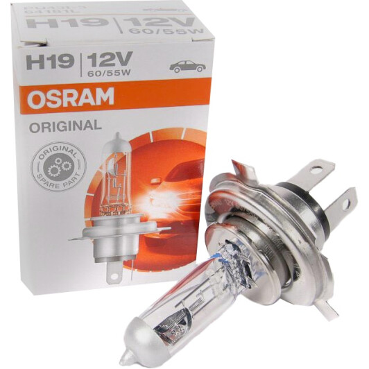 Автолампа Osram Original H19 PU43t-3 55 W 60 W прозора 64181L