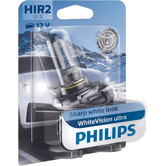 Автолампа Philips WhiteVision Ultra HIR2 PX22d 55 W светло-голубая 9012WVUB1