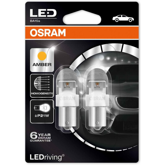 Автолампа Osram LEDriving Premium P21W BA15s 2 W 7556YE-02B