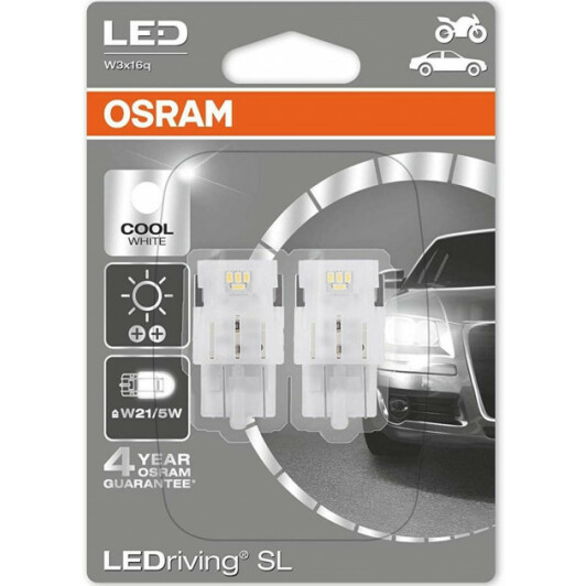 Автолампа Osram LEDriving Standard W21/5W W3x16q 2,5 W 7716CW-02B