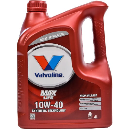 Моторное масло Valvoline MaxLife 10W-40 4 л на Seat Inca