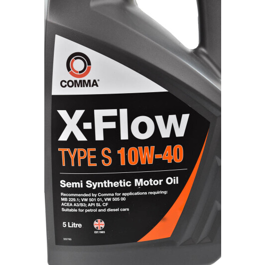 Моторное масло Comma X-Flow Type S 10W-40 5 л на Cadillac BLS