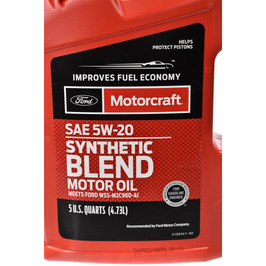 Моторное масло Ford Motorcraft Synthetic Blend Motor Oil 5W-20 4,73 л на Audi A7